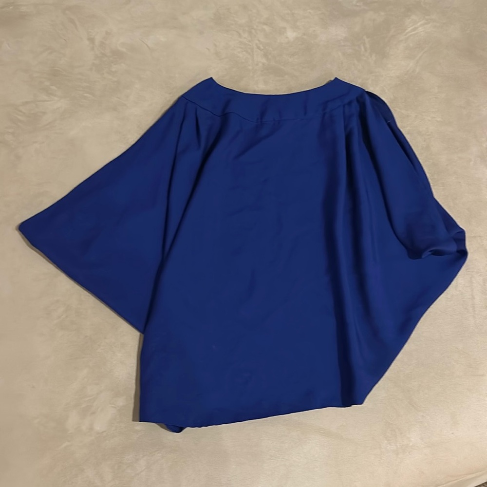 ROYAL BLUE OPEN BACK BLOUSE -Small